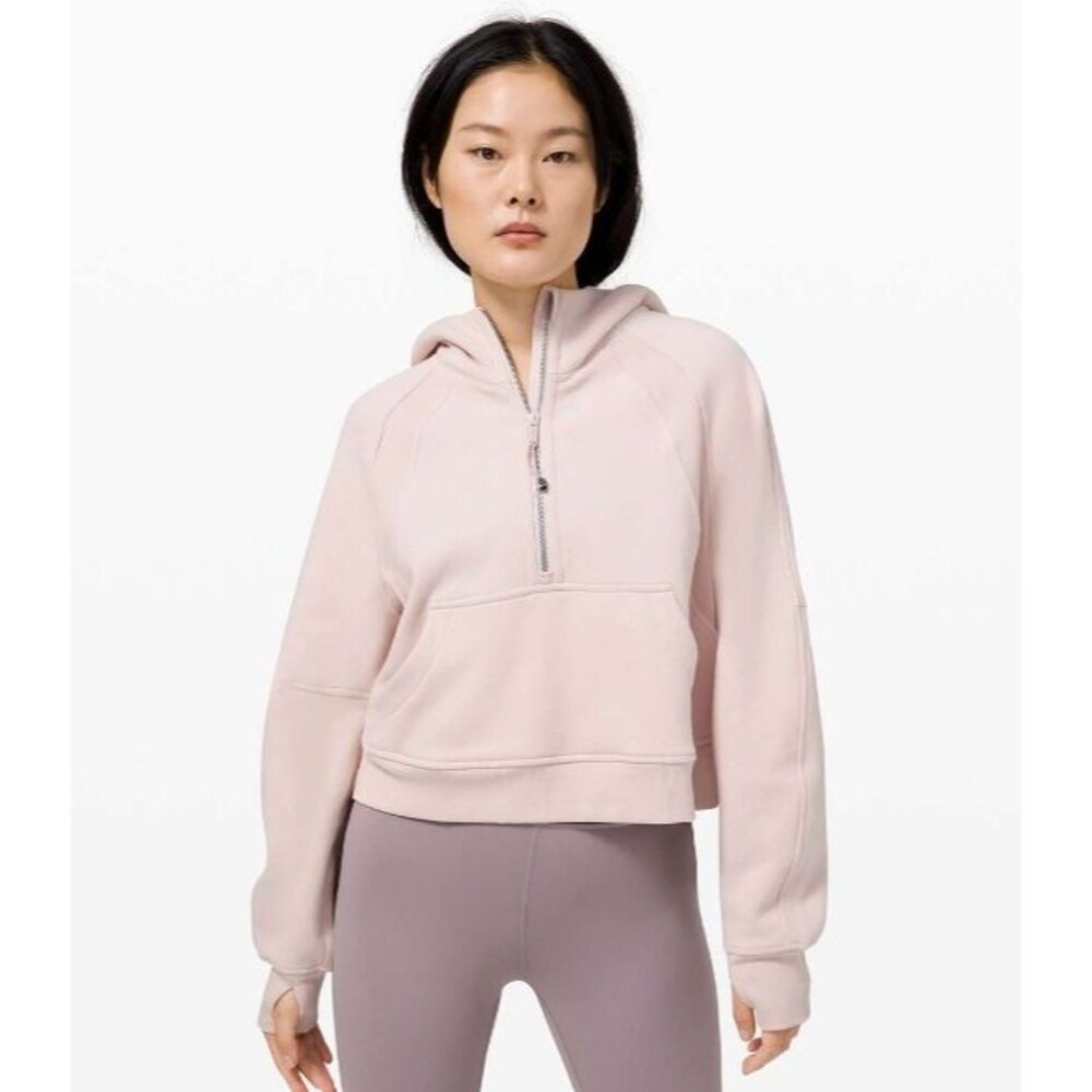 Lululemon Oversized Half-Zip Scuba Hoodie - Feather Pink XS/S